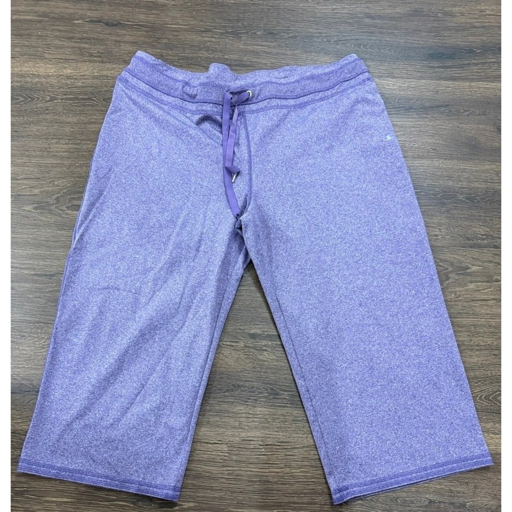 Champion Elite Women's XL Purple Heather Capri Athletic Pants Drawstring